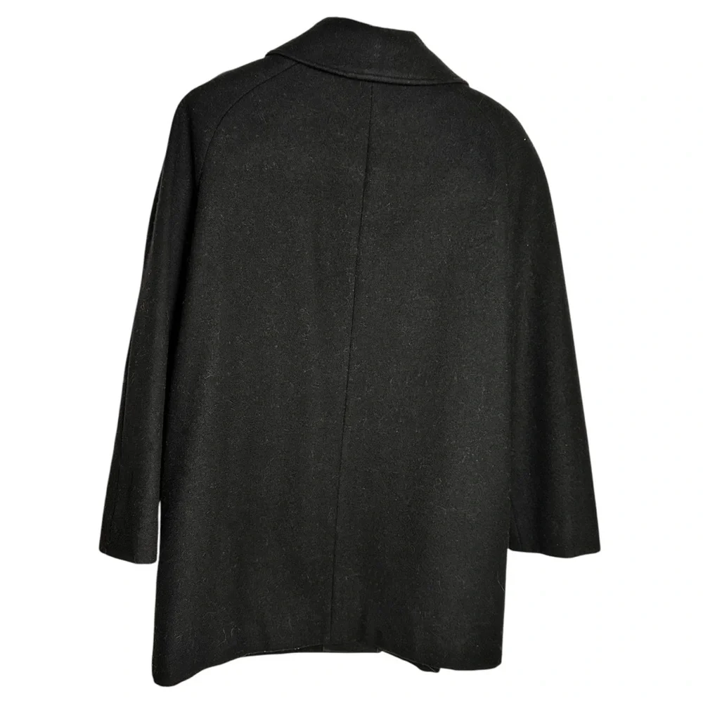 VINTAGE 100% Wool Mid-Length Coat Black Women's Sz XL Donny Brook Made In Russia